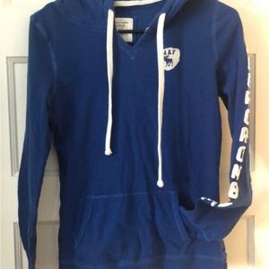 A&F Blue Hoodie with White Accents